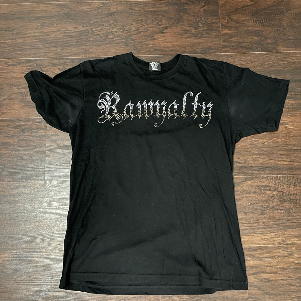 Rawyalty xl black t-shirt with crystals